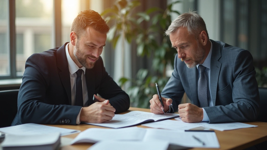 Professioneel thuisbureau met laptop, planner en financiële documenten op georganiseerd bureau