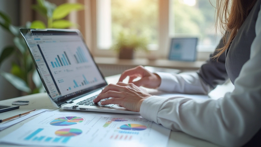 Professionele beleggingsadviseur die grafieken en investeringsplan bestudeert