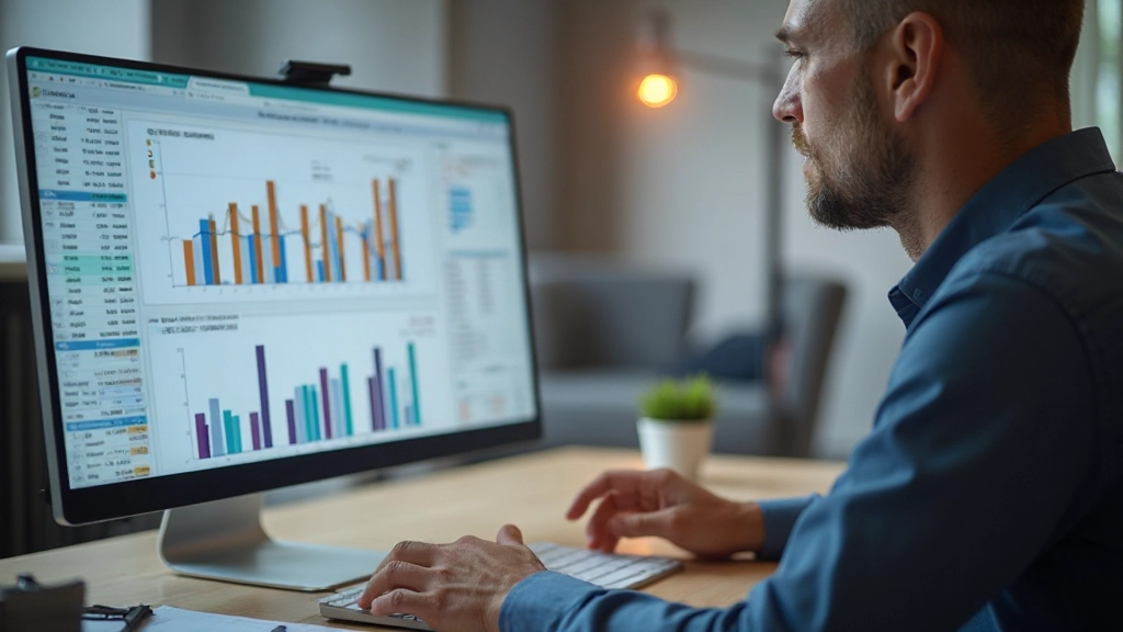 Financiële planner met spreadsheet, grafieken en budgetdocumenten in modern kantoor