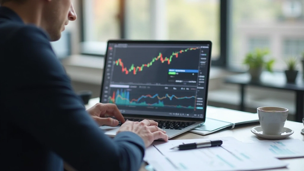 Beleggingsgrafiek en aandelen marktanalyse op computerscherm