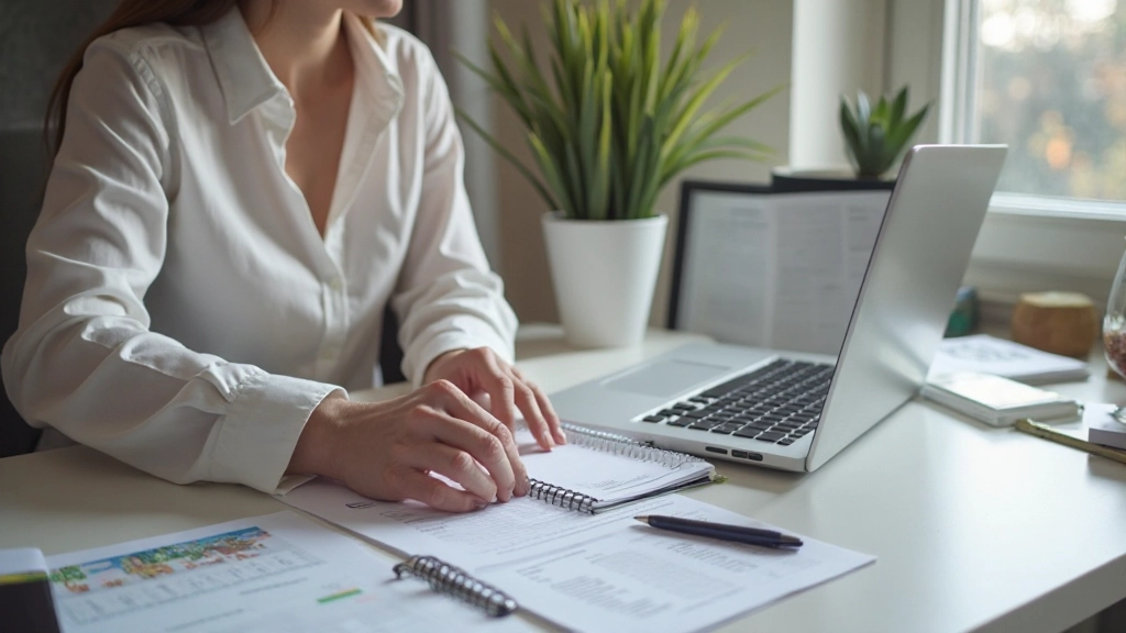 Young professional woman analyzing investment charts and graphs on tablet in bright office